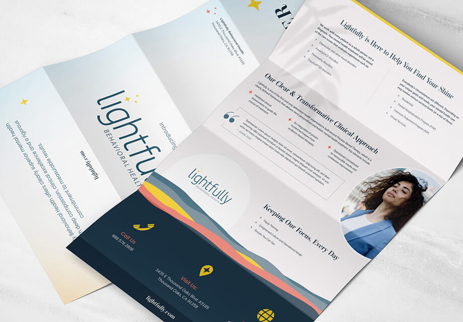 Direct mail featuring Martha Chang’s healthcare band messaging for Lightfully  See attached Figma comp