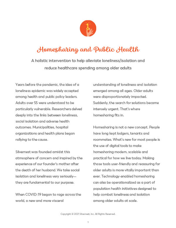 Public Health Research Report on new options for senior living and aging in place