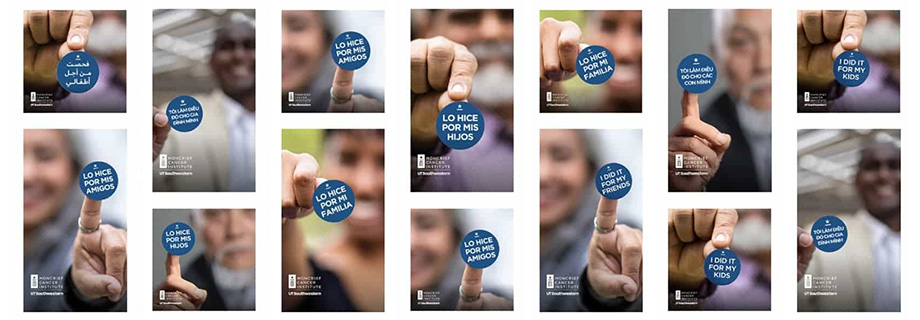 Multilingual healthcare marketing social media campaign promoting free cancer screenings