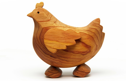 Wooden hen toy, symbolizing a digital product design lead needing a technology or healthcare writer and UX/branding expert