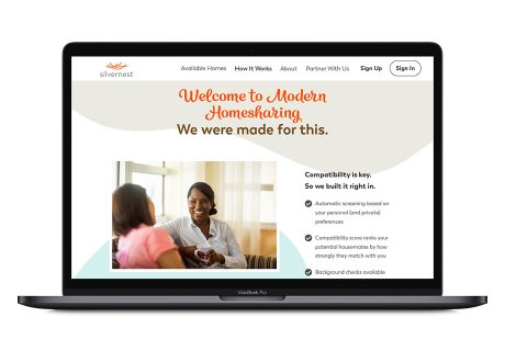 SaaS technology marketing copy and web content for Silvernest, targeting senior adults